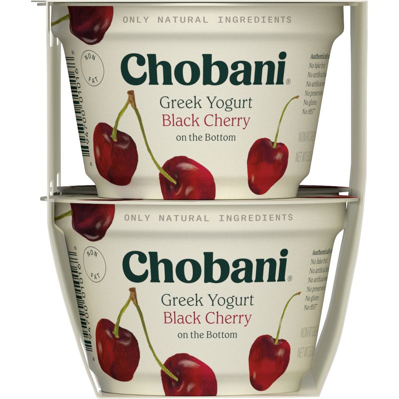 Chobani Black Cherry on the Bottom Nonfat Greek Yogurt - 4ct/5.3oz Cups, 3 of 10