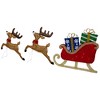 Northlight Set of 3 Lighted Reindeer and Sleigh Outdoor Christmas Decoration 25.25" - 3 of 4