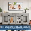 71 Inch Dog Crate Furniture for 2 Rooms, Wooden Double Crate Large Breed with Door, Dog Kennel Indoor - 2 of 4