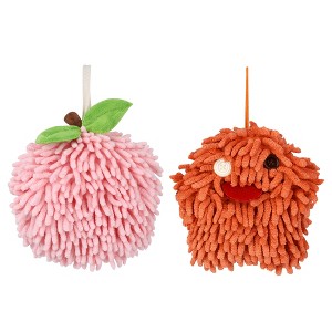 REGALWOVEN 2 Pcs Cute Comfortable Soft Absorbent Chenille Fuzzy Hand Towel - 1 of 4