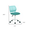 and White Adjustable Height Swivel Rolling Office Chair - 3 of 4