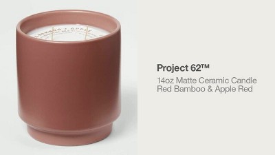 14oz Matte Ceramic Candle Red Bamboo & Apple Red - Project 62™ : Target