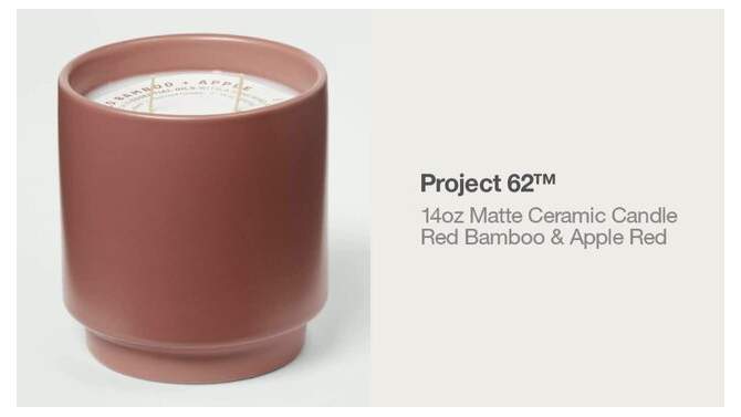 14oz Matte Ceramic Candle Red Bamboo &#38; Apple Red - Project 62&#8482;, 2 of 6, play video