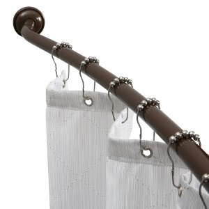 LunaLulinlk 44" - 72" Wall Mountable Curved Adjustable Shower Rod in Bronze - 1 of 4