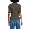 Lands' End Women's Elbow Sleeve Pointelle Rib Mock Neck - 2 of 4