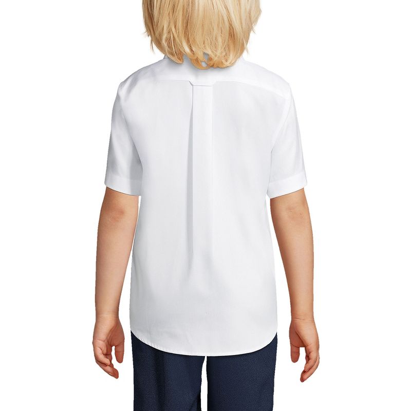 Lands' End School Uniform Kids Short Sleeve No Iron Pinpoint Dress Shirt, 4 of 6