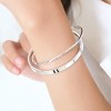 990 Solid Sterling Silver Bangle, Polished & Rough Twisted Design Bracelet for Women, Chunky Statement Jewelry - 3 of 4