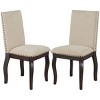 Set of 4 Upholstered Dining Chairs with Nailhead Trim and Curved Legs,Solid Wood Frame for Dining Room or Kitchen-The Pop Home - 3 of 4