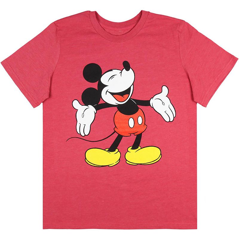 Disney Mickey Mouse Boy's Shirt Mickey Laughing T-Shirt Red Minnie New, 1 of 4