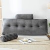 Bekrvio 39”/59”/79” Large Bolster Triangular Headboard Wedge w/2 Neck Roll Pillows Reading Pillows - 3 of 4