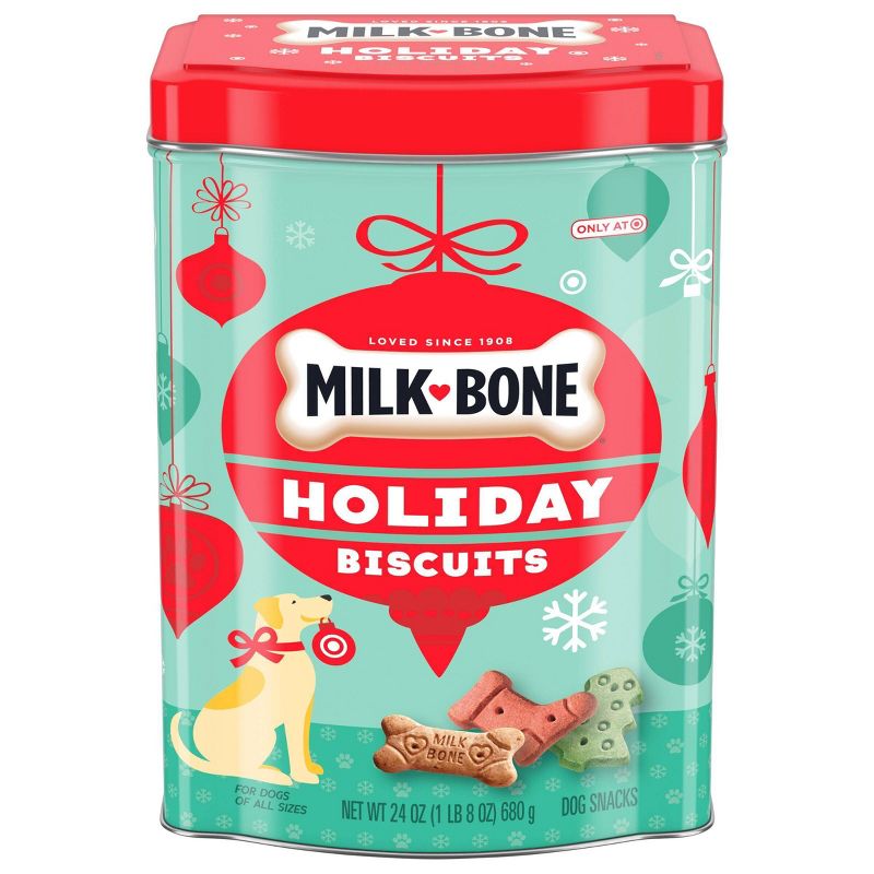 Milk-Bone Christmas Biscuits Tin with Original Flavored Dog Treats - 24oz, 1 of 12