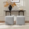 KINWELL 18.5" Wide Modern Square Boucle Upholstered Ottoman Entryway Footstool Set of 2 - 4 of 4