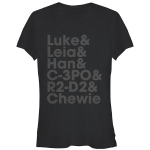 Juniors Womens Star Wars Luke and Leia T-Shirt - 1 of 3
