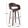 PAGED Mid-Century Modern Swivel Counter and Bar Stools,Shell-Shaped Counter Stools with Footrest and Armrest - 4 of 4