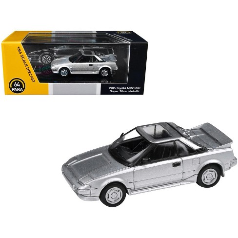 1985 Toyota MR2 MK1 Super Silver Metallic with Sunroof 1/64 Diecast Model  Car by Paragon Models