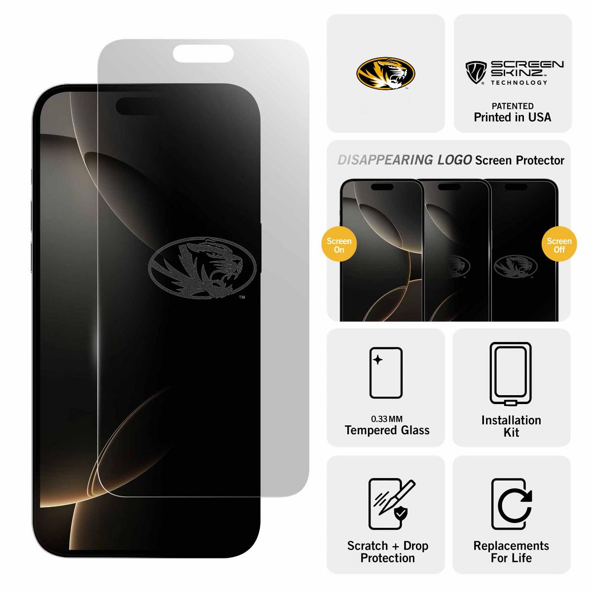 Screen Skinz Missouri Tigers Clear Screen Protector - thumbnail 3
