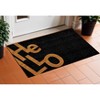 HomeRoots 17" X 29" Black And Natural Hello Outdoor Coir Door Mat - 2 of 4