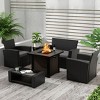 WestinTrends 4 Piece Conversation Outdoor Patio Sofa Set with Square Fire Pit Table - 2 of 4