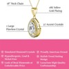 18k yellow gold-plated simulated diamond crystal pendant necklace, teardrop shape - 2 of 4