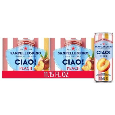 SANPELLEGRINO CIAO! Peach Sparkling Water - 11.15 Fl Oz (pack of 18)