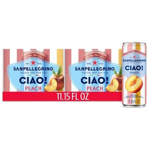 SANPELLEGRINO CIAO! Peach Sparkling Water - 11.15 Fl Oz (pack of 18) - 1 of 4