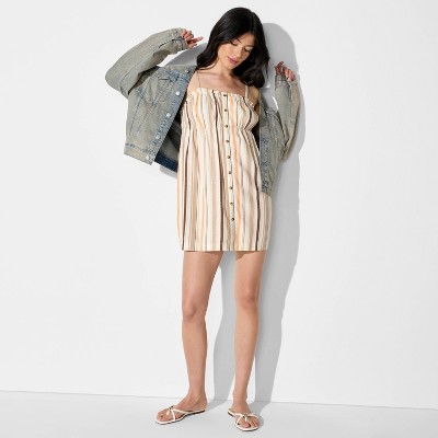 Women's Button-Front Mini A-Line Dress - Wild Fable™