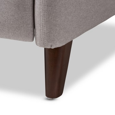 Casanova Light Gray Leather-Wood Modern Recliner Chair