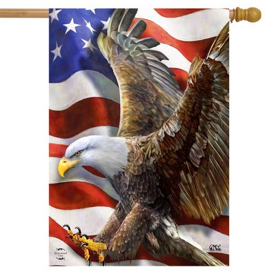 Patriotic Bald Eagle Polyester Outdoor House Flag 40" x 28"