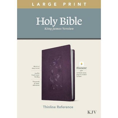 KJV Large Print Thinline Reference Bible, Filament Enabled Edition (Red Letter, Leatherlike, Floral/Purple) - (Leather Bound)