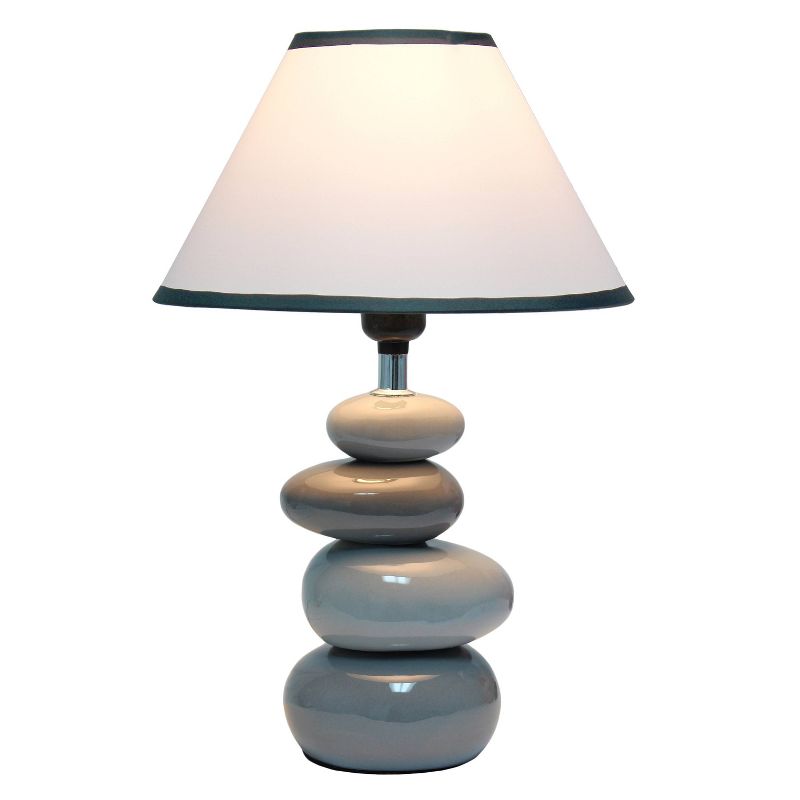 14.7&#34; Contemporary Ceramic Stacking Stones Table Desk Lamp Gray - Creekwood Home, 2 of 9