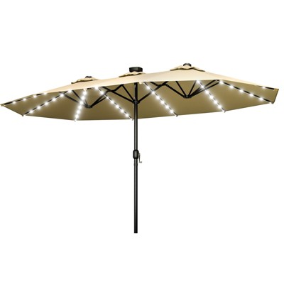 VisioGear Patio Umbrellas, Large Table Umbrella for Outdoor Patio, Outdoor Umbrella with Crank Handle, Gray, 181.1"*106.2"*94.5"