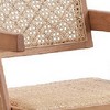 Royal Hampton 22 Inch Dining Armchair Set of 2, Woven Rattan, Natural Brown Wood - 4 of 4