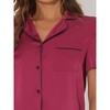 cheibear Women's Silky Satin Nightwear with Shorts Lounge Sleepwear Pajama Set - 4 of 4
