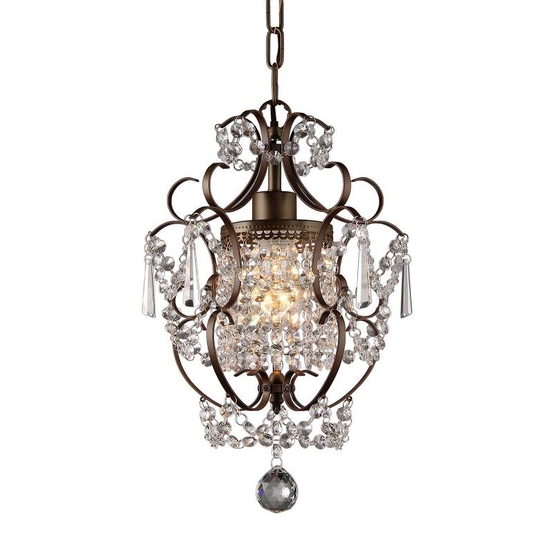 10&#34; x 13&#34; x 4&#34; 1-Light Rosalie Crystal Chandelier Brown - Warehouse Of Tiffany, 1 of 5