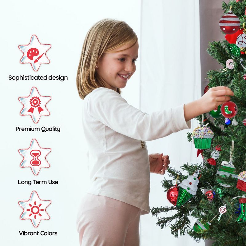 R N' D Toys Candycane Ornament Set – Christmas Candy Cane Shatterproof Balls and Candy Hanging Ornaments for Indoor or Outdoor Christmas Tree, 5 of 9