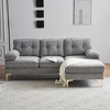 TiramisuBest 82.6" Modern Sectional Sofas Couches Velvet L-Shaped Couches for Living Room, Bedroom - 2 of 4