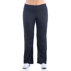 24seven Comfort Apparel Black Bell Bottom Foldover Waist Plus Size Sweatpants - 1 of 3