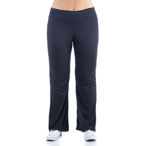 24seven Comfort Apparel Black Bell Bottom Foldover Waist Plus Size Sweatpants - image 1 of 3