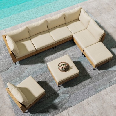 Lausaint Home 8-Piece Wicker Sectional Sofa