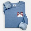 Snowman Family - Women's Lightweight Garment Dyed Sweatshirt - 2 of 3