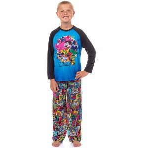 Teen Titans Go! Pajamas Boys' Filmstrip Design 2-Piece Lounge Sleep Set - 1 of 4