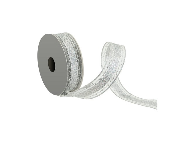 Silver Holographic Fabric Ribbon - Spritz&#153;