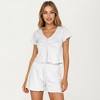 Anna-Kaci Lounge Women's Ruched Front Top and Drawstring Shorts Lounge Set - 2 of 4