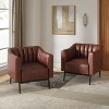 Carsten Industry 30" Wide Faux Leather Chair with Metal Leg Set Of 2| HULALA HOME - 3 of 4