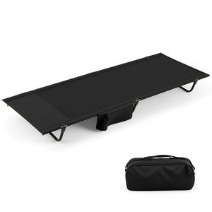 Costway Portable Camping Cot with Sturdy Aluminum Alloy Frame Carrying Bag Side Pocket - 1 of 4