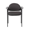 Fabric Modern Stacking Chair Black with Arms - Boss Office Products: Vinyl Upholstery, Metal Frame - 2 of 4