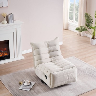 Modern Swivel Lazy Chair with Side Pockets, Leisure Upholstered Recliner - ModernLuxe