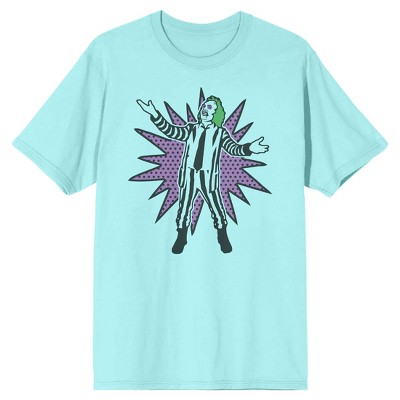 Beetlejuice Betelgeuse Purple Star Men's Celadon T-shirt-XL