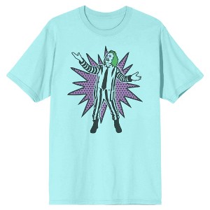 Beetlejuice Betelgeuse Purple Star Men's Celadon T-shirt - 1 of 2