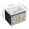 48''/24"/30"W Floating Wall-Mounted Bathroom Vanity with Unique Pattern Finish & Soft-Close Cabinet Door 4S - ModernLuxe - 4 of 4